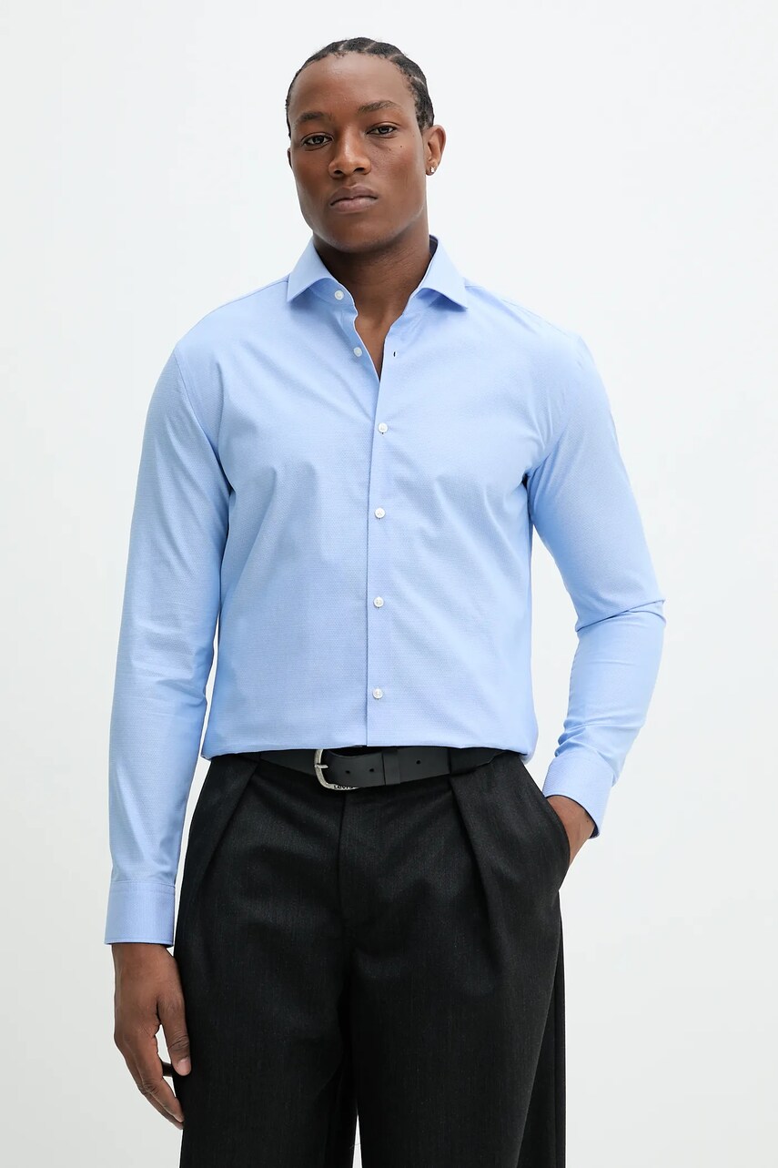 HUGO camasa din bumbac barbati, cu guler italian, slim, 50539710