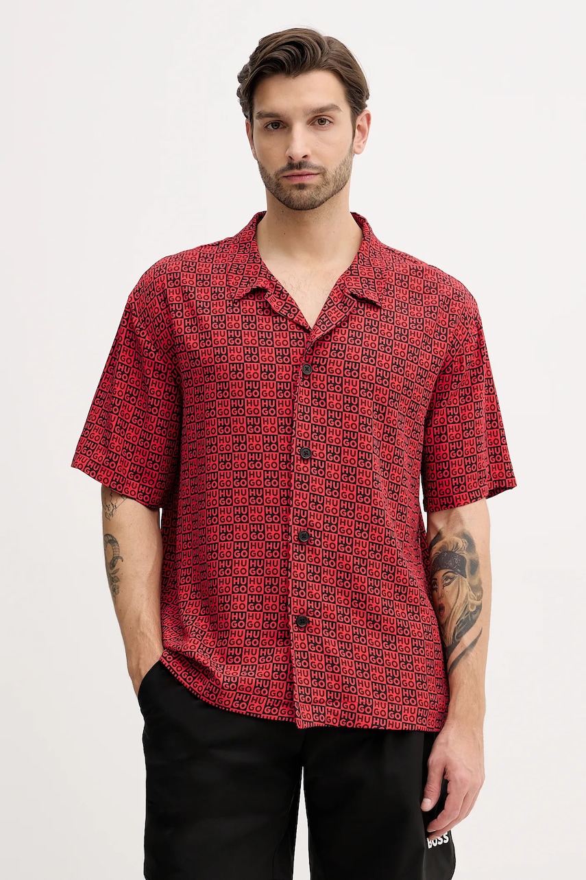 HUGO koszula plażowa męska BEACH SHIRT RELAXED
