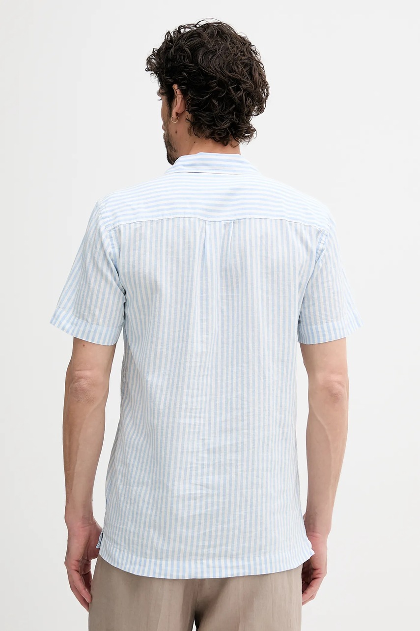 Πουκάμισο από λινό Lindbergh ανδρικό, χρώμα: μπλε, 30-203763 φωτογραφία