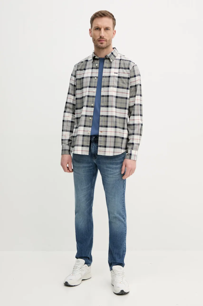 Рубашка Barbour Lewis Tailored Shirt мужская цвет серый regular классический воротник MSH5070 Рубашка Barbour Lewis Tailored Shirt мужская цвет серый regular классический воротник MSH5070