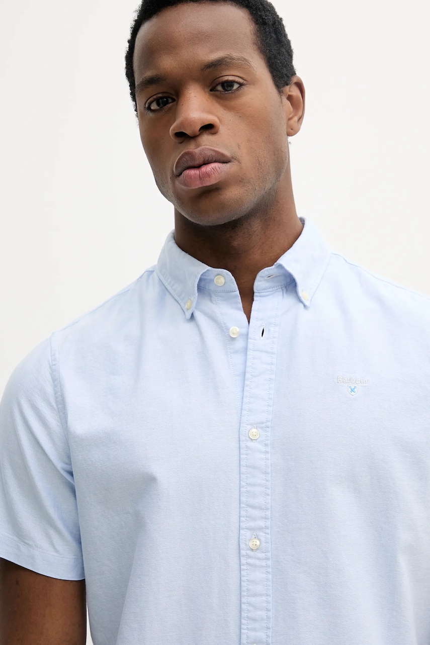 Barbour košeľa oxford pánska bavlnená Oxtown S/S Tailored Shirt