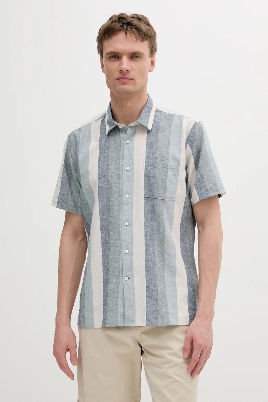 Levně Košile Barbour Portwell Summer Fit Shirt pánská, modrá barva, regular, s klasickým límcem, MSH5442