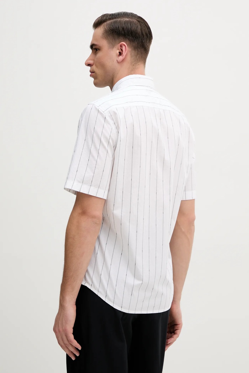 BOSS Orange pamut ing férfi, galléros, fehér, slim, 50537372 termék 2. képe