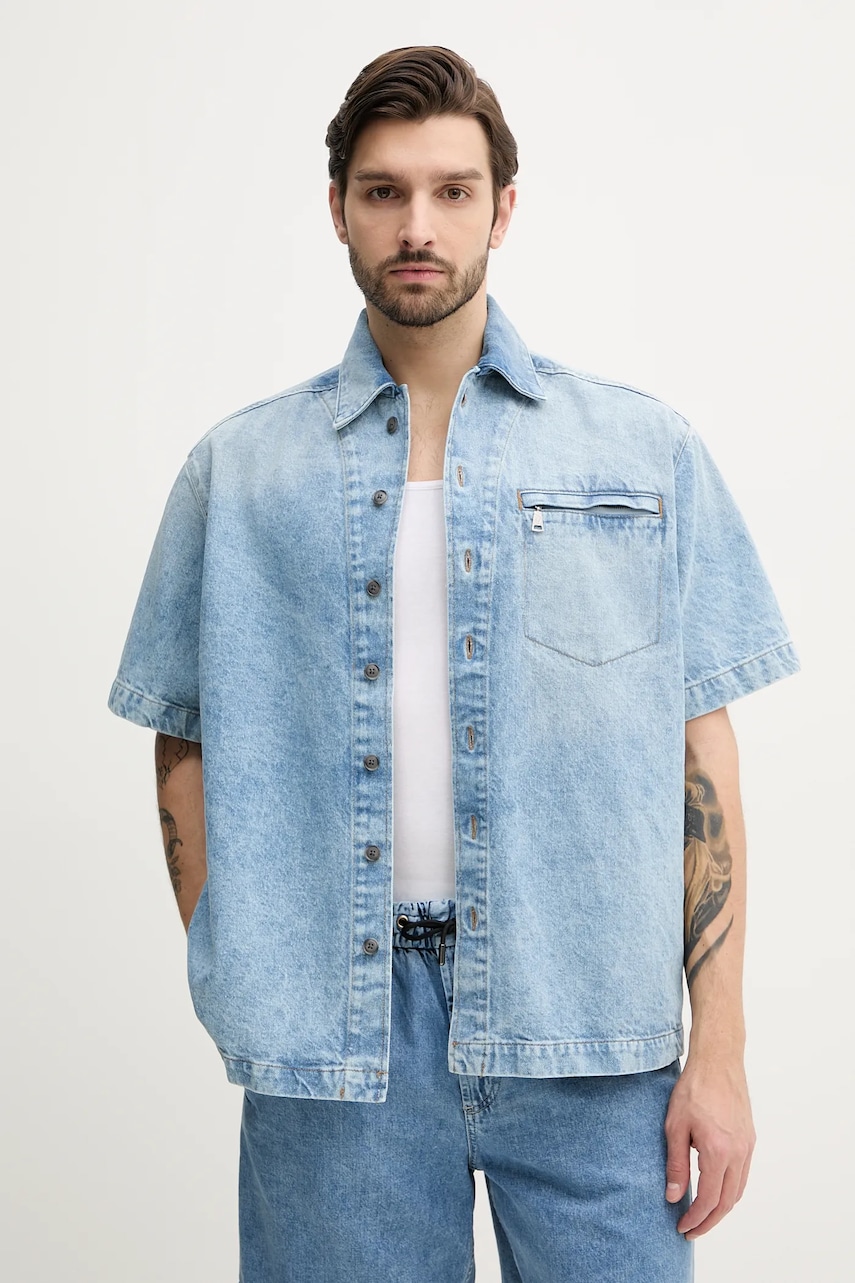 BOSS Orange camasa jeans barbati, cu guler clasic, relaxed, 50538203 BOSS Orange camasa jeans barbati, cu guler clasic, relaxed, 50538203