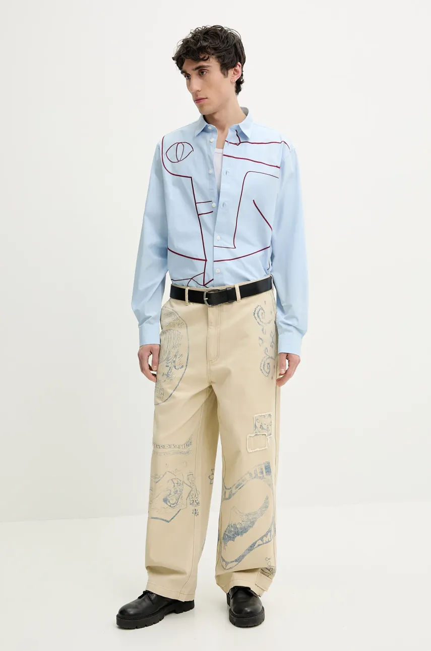 Хлопковая рубашка Desigual EMBRO мужская regular классический воротник 25SMCW01 Хлопковая рубашка Desigual EMBRO мужская regular классический воротник 25SMCW01