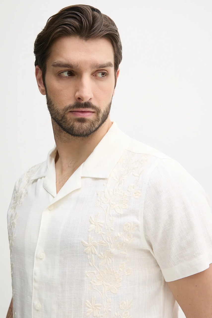 Košile s příměsí lnu Guess MOSLEY (obrázek 4)