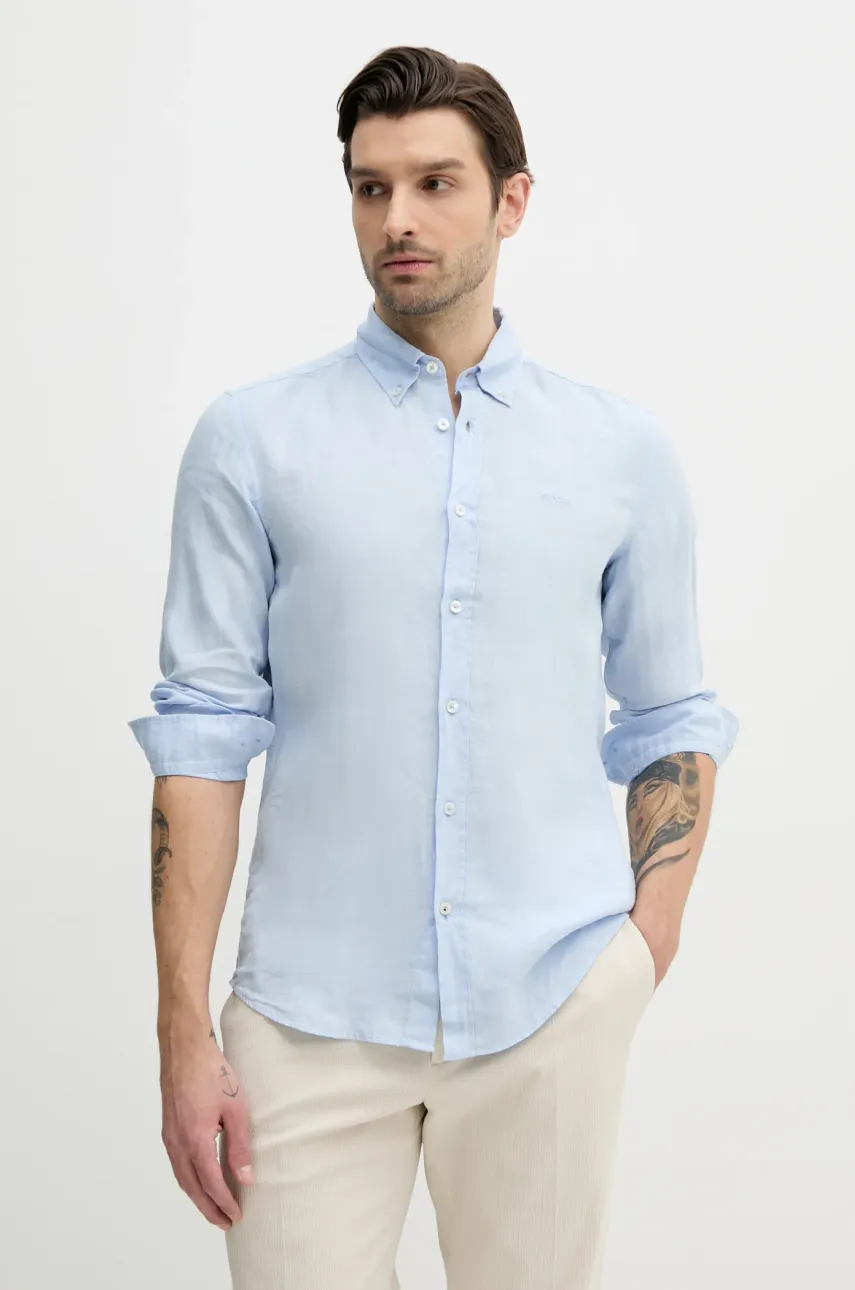 BOSS camasa de in barbati, cu guler button-down, slim, 50520283