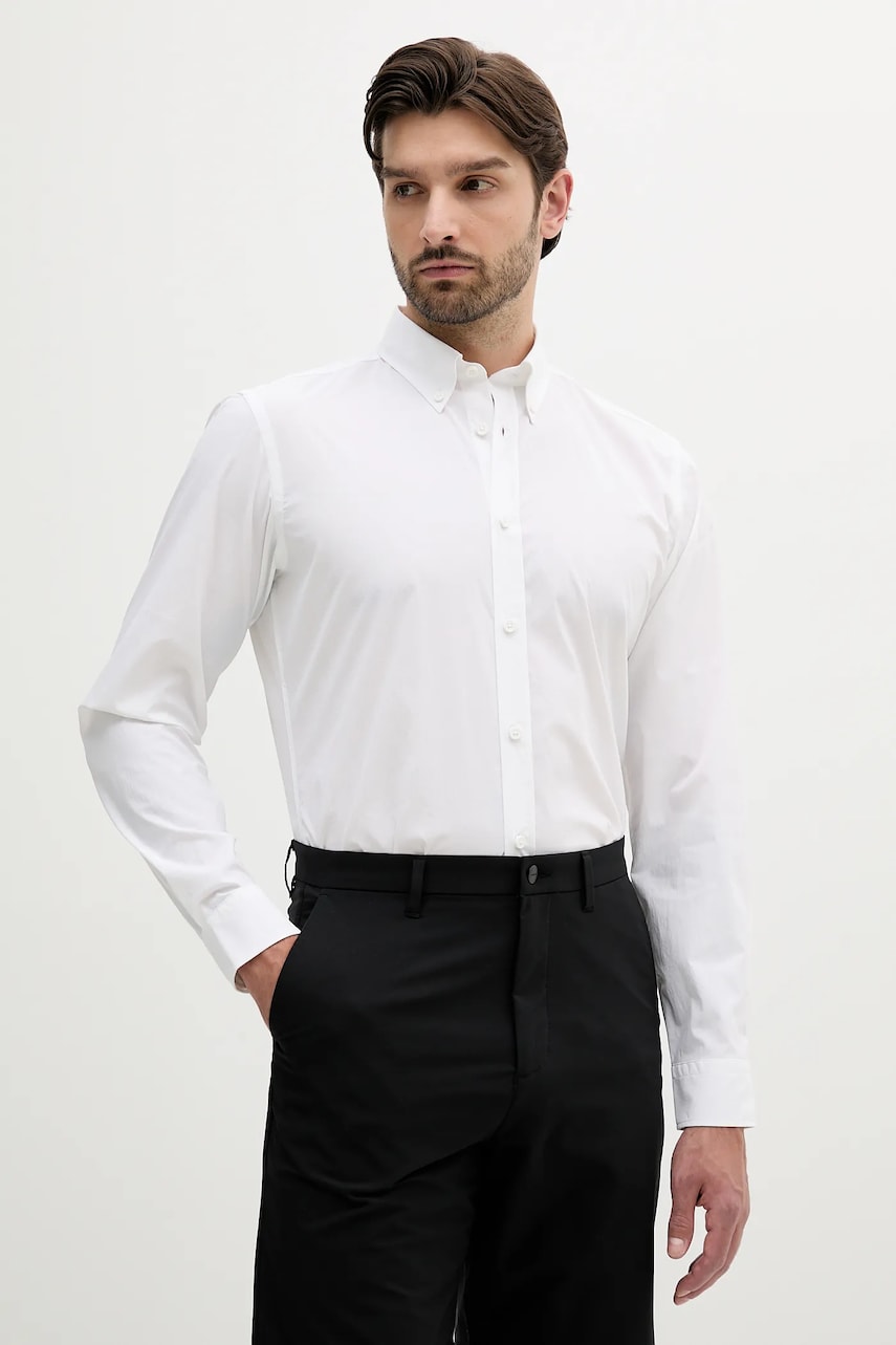 BOSS cămașă culoarea alb, cu guler button-down, regular, 50539917
