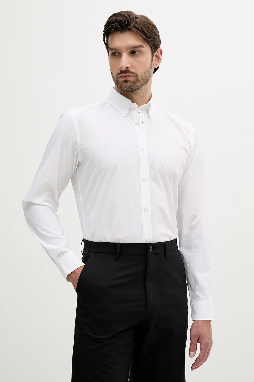 BOSS cămașă culoarea alb, cu guler button-down, regular, 50539917