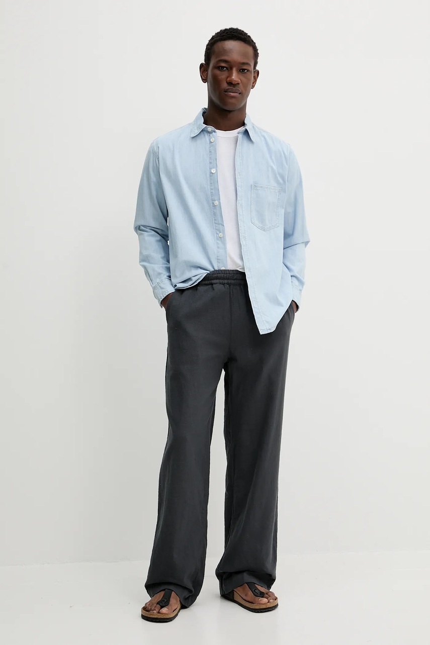 Хлопковая рубашка Samsoe Samsoe SADAMON relaxed классический воротник M25100083