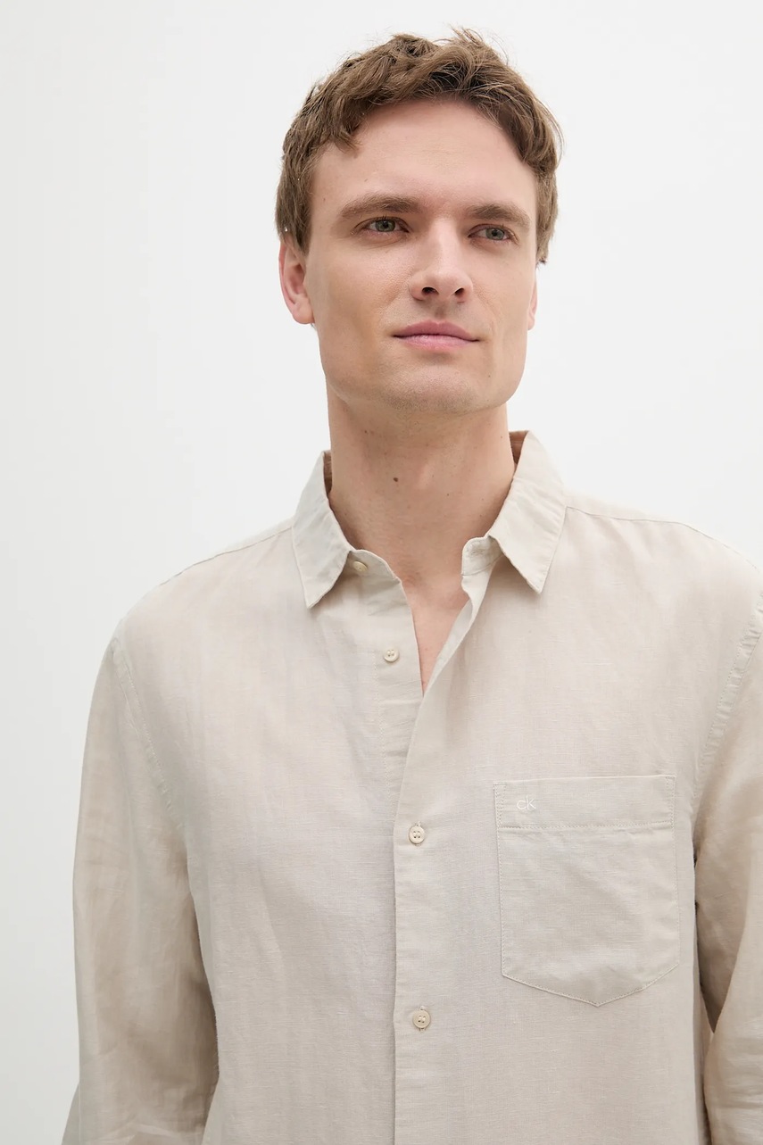 Lněná košile Calvin Klein (obrázek 4)