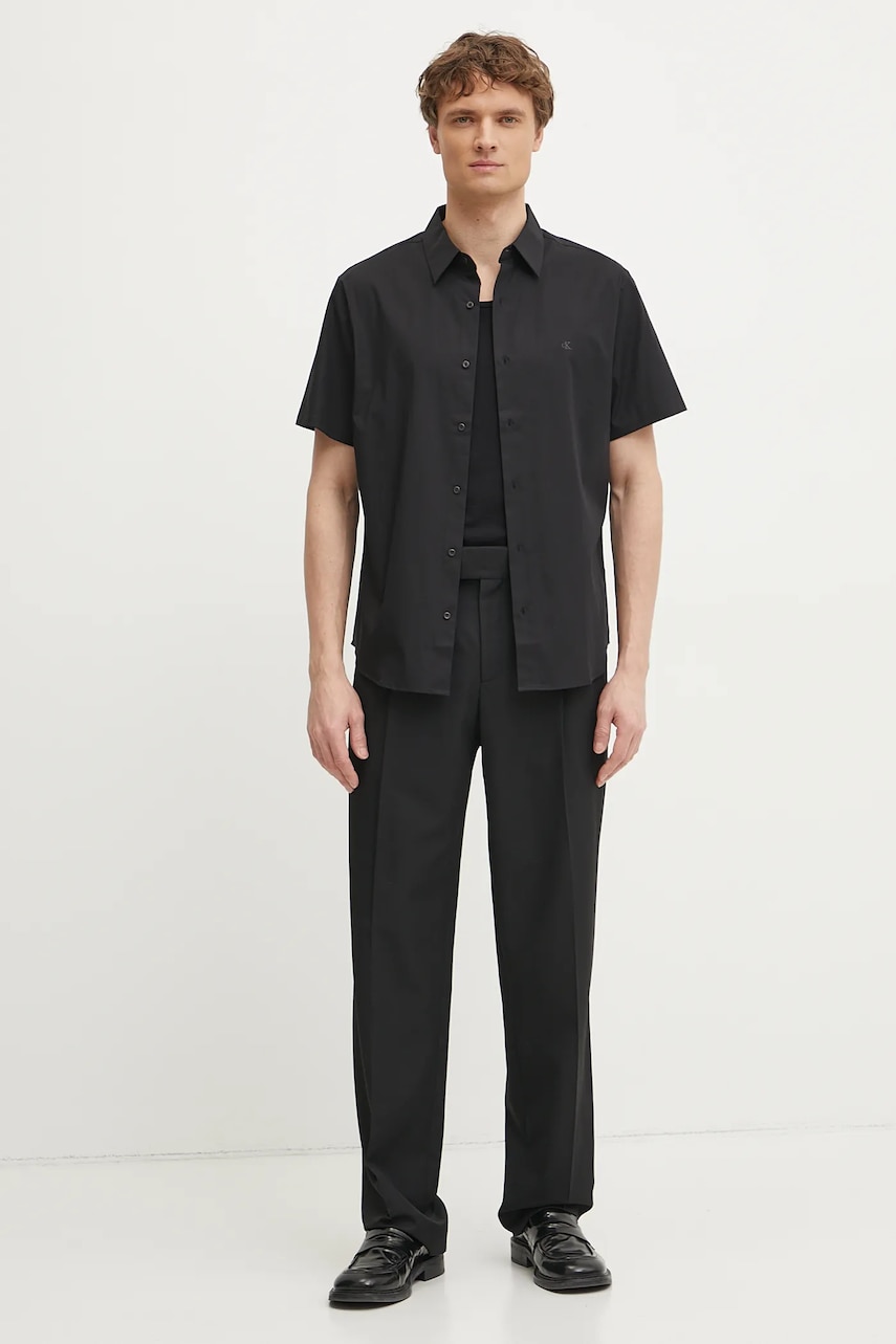 Рубашка Calvin Klein мужская цвет чёрный regular классический воротник LV04LB125G Рубашка Calvin Klein мужская цвет чёрный regular классический воротник LV04LB125G