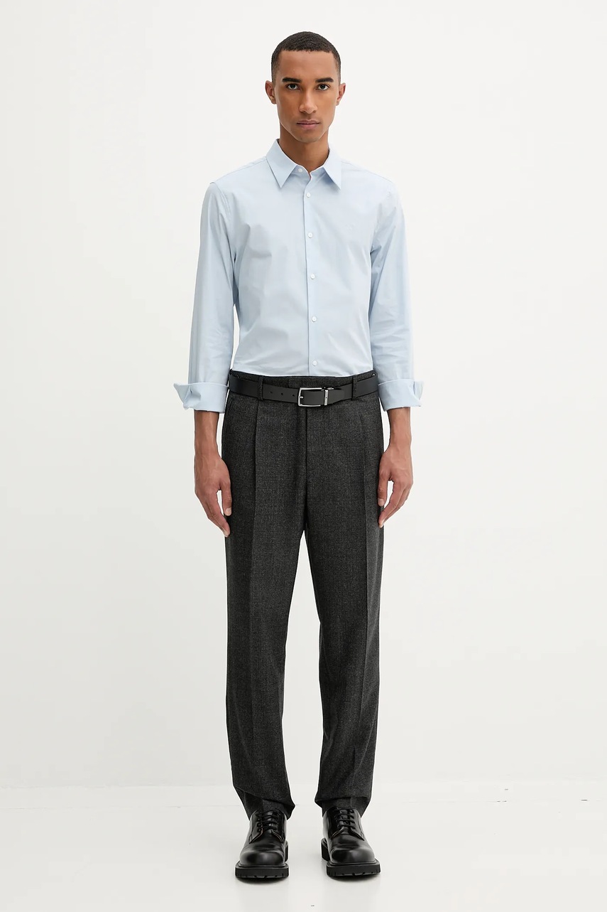 Рубашка Calvin Klein цвет белый slim классический воротник LV04LB145G