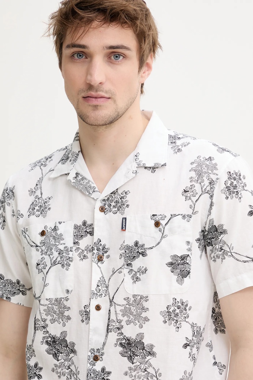 Košeľa s prímesou ľanu Superdry