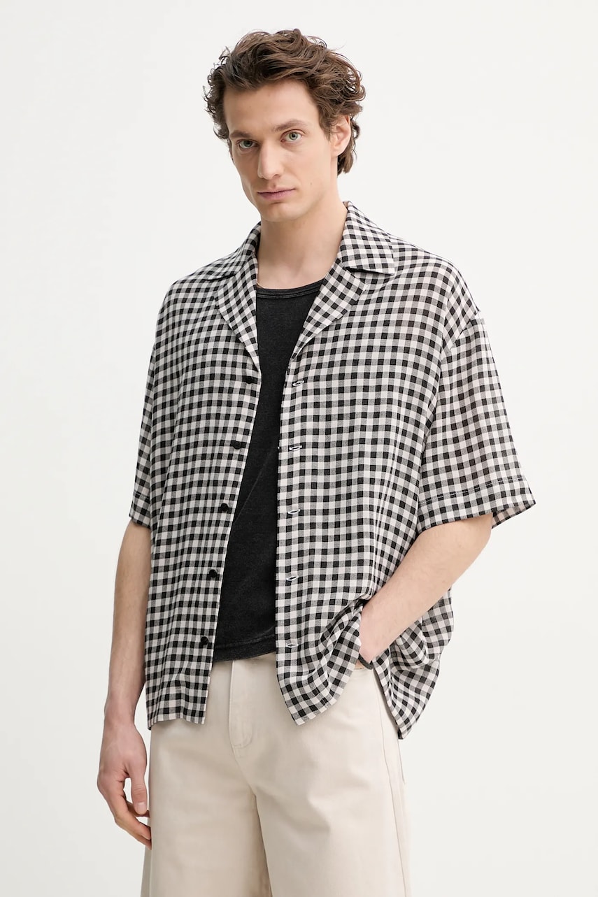 Won Hundred camasa barbati, culoarea negru, relaxed, 3551-14274 Won Hundred camasa barbati, culoarea negru, relaxed, 3551-14274
