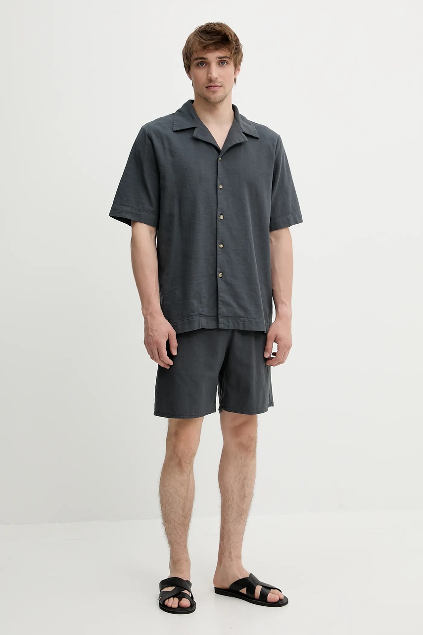 Хлопковая рубашка Won Hundred цвет серый relaxed 3560-14234