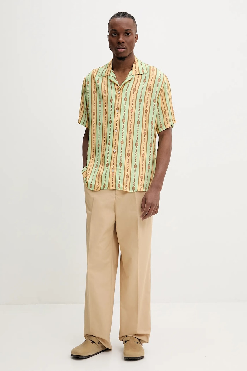 Рубашка Drôle de Monsieur La Chemise Bijoux мужская цвет зелёный relaxed G-SH204-VI016-LGN Рубашка Drôle de Monsieur La Chemise Bijoux мужская цвет зелёный relaxed G-SH204-VI016-LGN