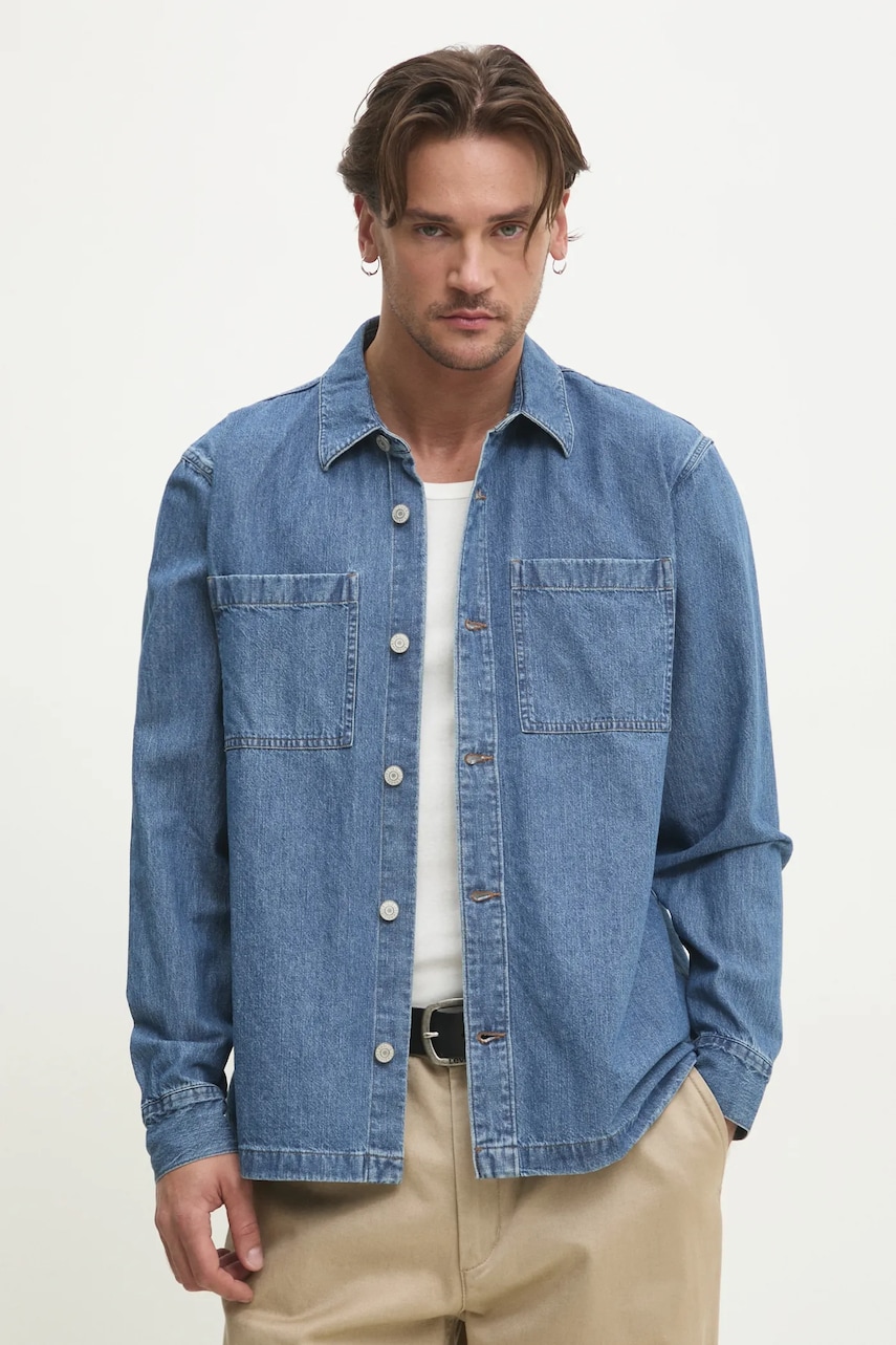 Hollister Co. camasa jeans barbati, cu guler clasic, relaxed, KI325-5023 Hollister Co. camasa jeans barbati, cu guler clasic, relaxed, KI325-5023