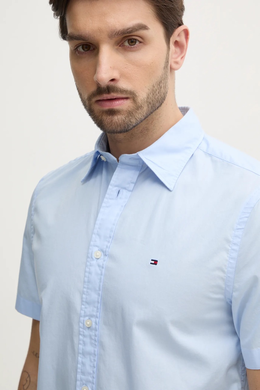 Бавовняна сорочка Tommy Hilfiger чоловіча regular класичний комір MW0MW37584 