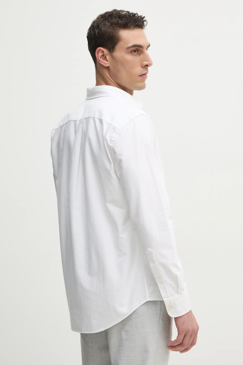 Сорочка Tommy Hilfiger чоловіча колір білий regular комір button-down MW0MW39235 