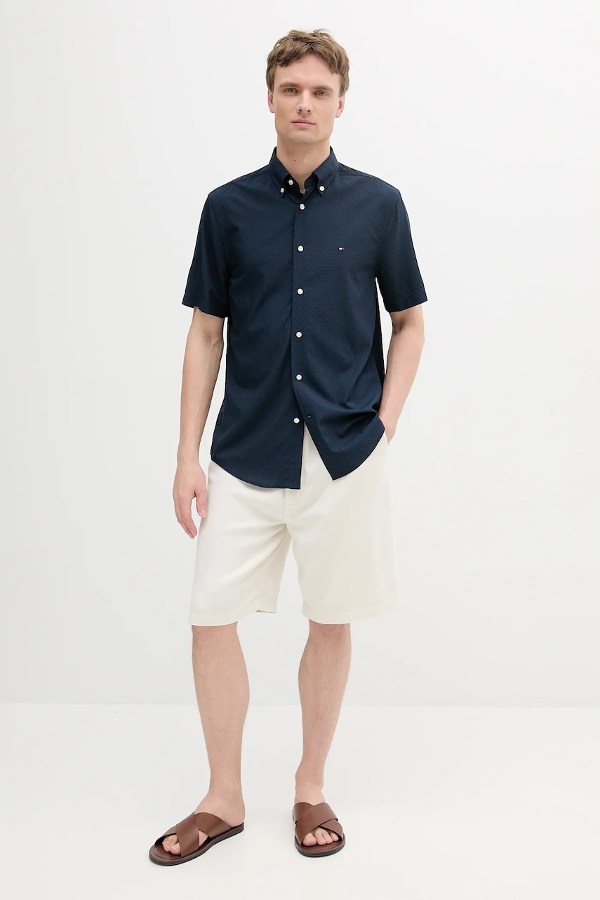 Рубашка Tommy Hilfiger цвет синий relaxed воротник button-down MW0MW38576 Рубашка Tommy Hilfiger цвет синий relaxed воротник button-down MW0MW38576