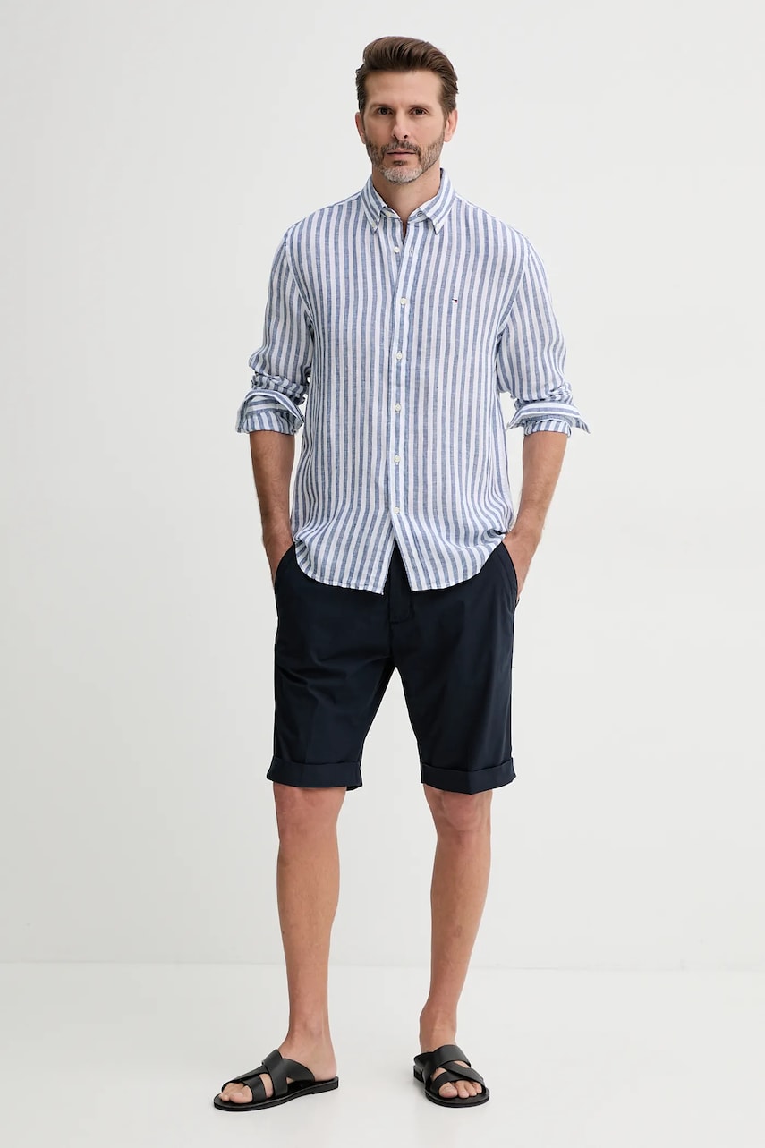Льняная рубашка Tommy Hilfiger regular воротник button-down MW0MW38581 Льняная рубашка Tommy Hilfiger regular воротник button-down MW0MW38581
