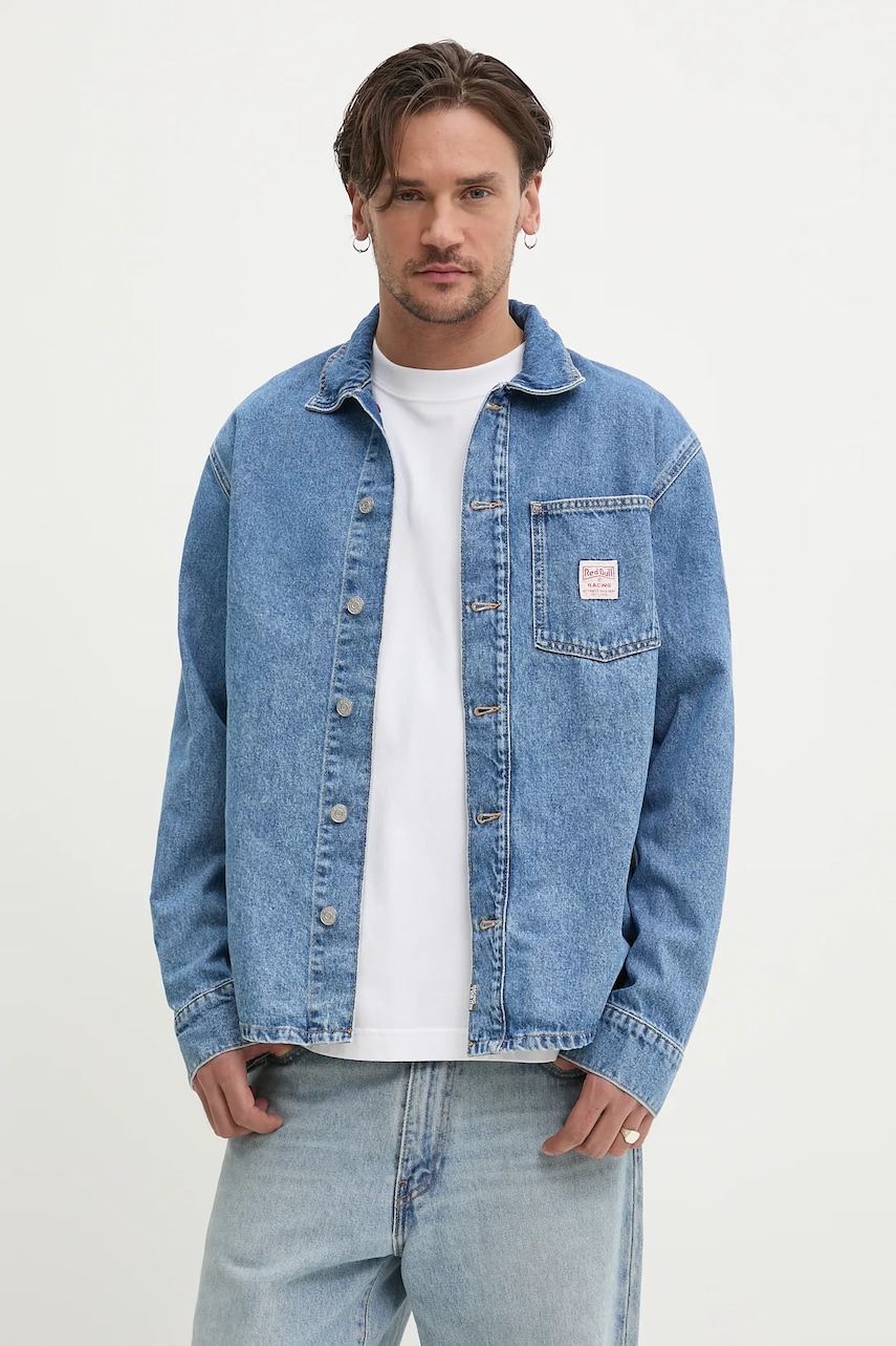 Red Bull Racing x Pepe Jeans geacă din denim DENIM SHIRT de tranziție, oversize, RM300005R17 Red Bull Racing x Pepe Jeans geacă din denim DENIM SHIRT de tranziție, oversize, RM300005R17