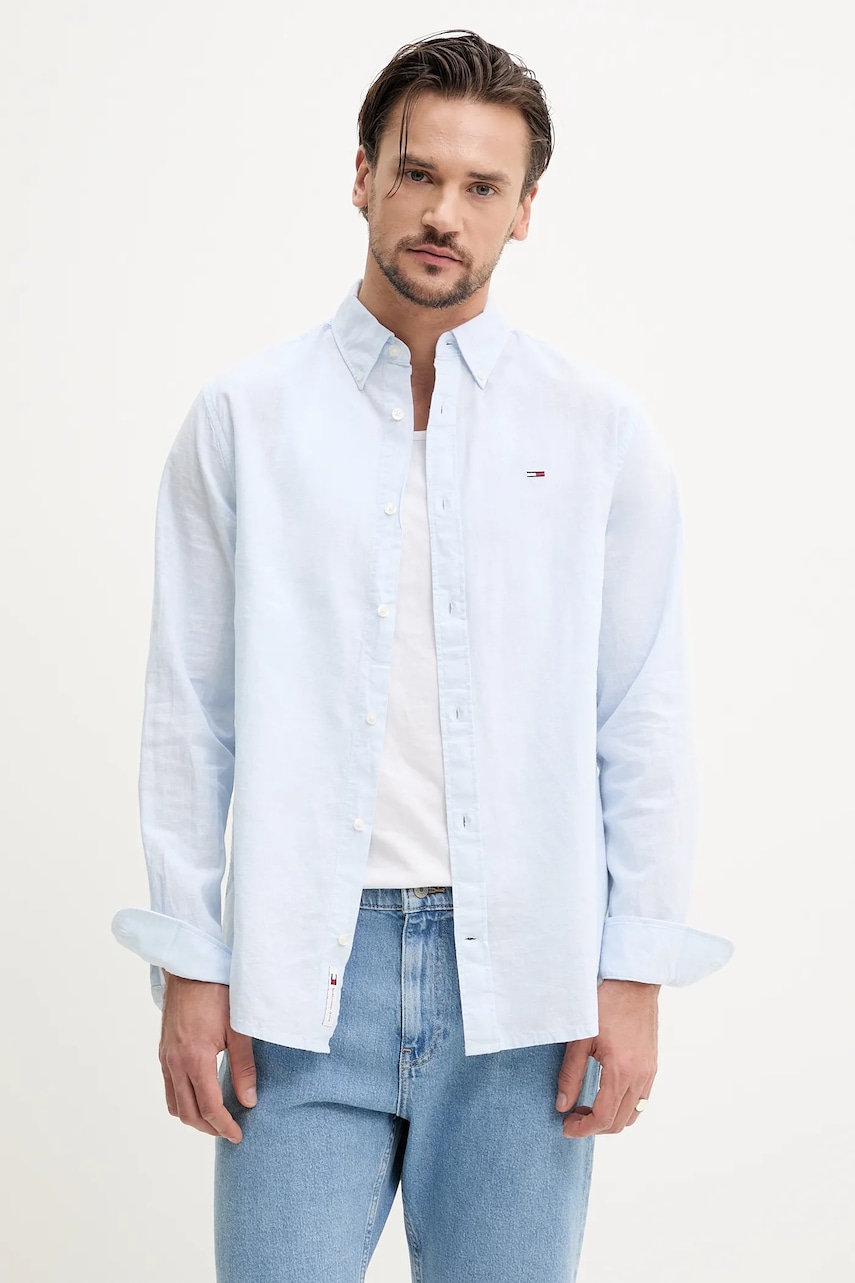 Tommy Jeans camasa barbati, cu guler clasic, regular, DM0DM20875