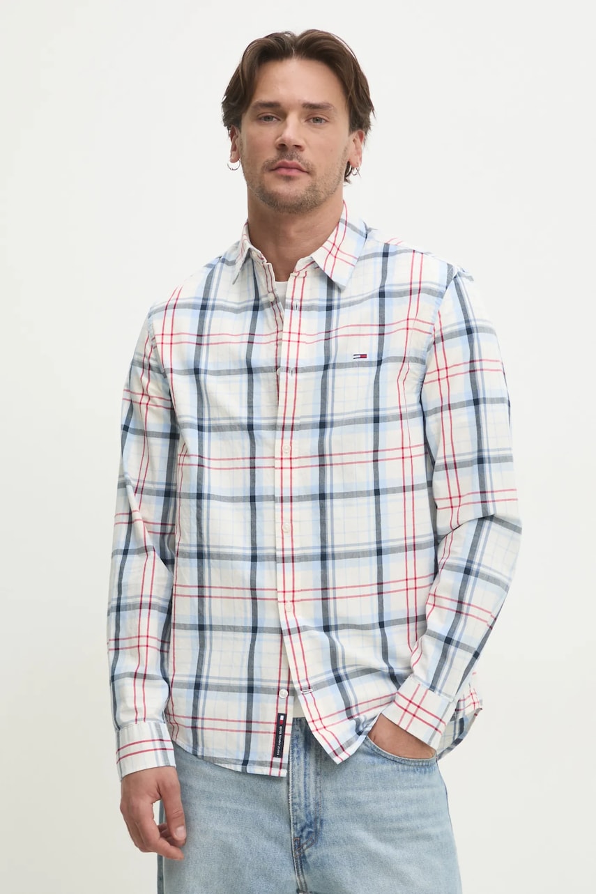 Tommy Jeans camasa din bumbac barbati, cu guler clasic, regular, DM0DM20885 Tommy Jeans camasa din bumbac barbati, cu guler clasic, regular, DM0DM20885