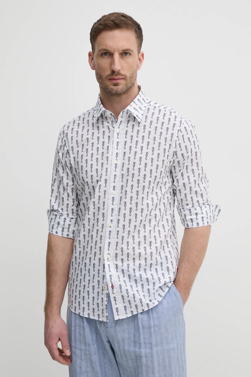 Joop! camasa din bumbac barbati, culoarea alb, cu guler clasic, regular, 30045983 Joop! camasa din bumbac barbati, culoarea alb, cu guler clasic, regular, 30045983