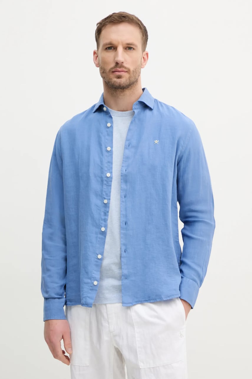 Hackett London camasa de in barbati, cu guler clasic, regular, HM3010266 Hackett London camasa de in barbati, cu guler clasic, regular, HM3010266