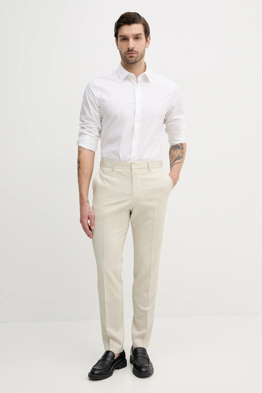 Рубашка Michael Kors мужская цвет белый regular итальянский воротник CB9409T4CZ Рубашка Michael Kors мужская цвет белый regular итальянский воротник CB9409T4CZ