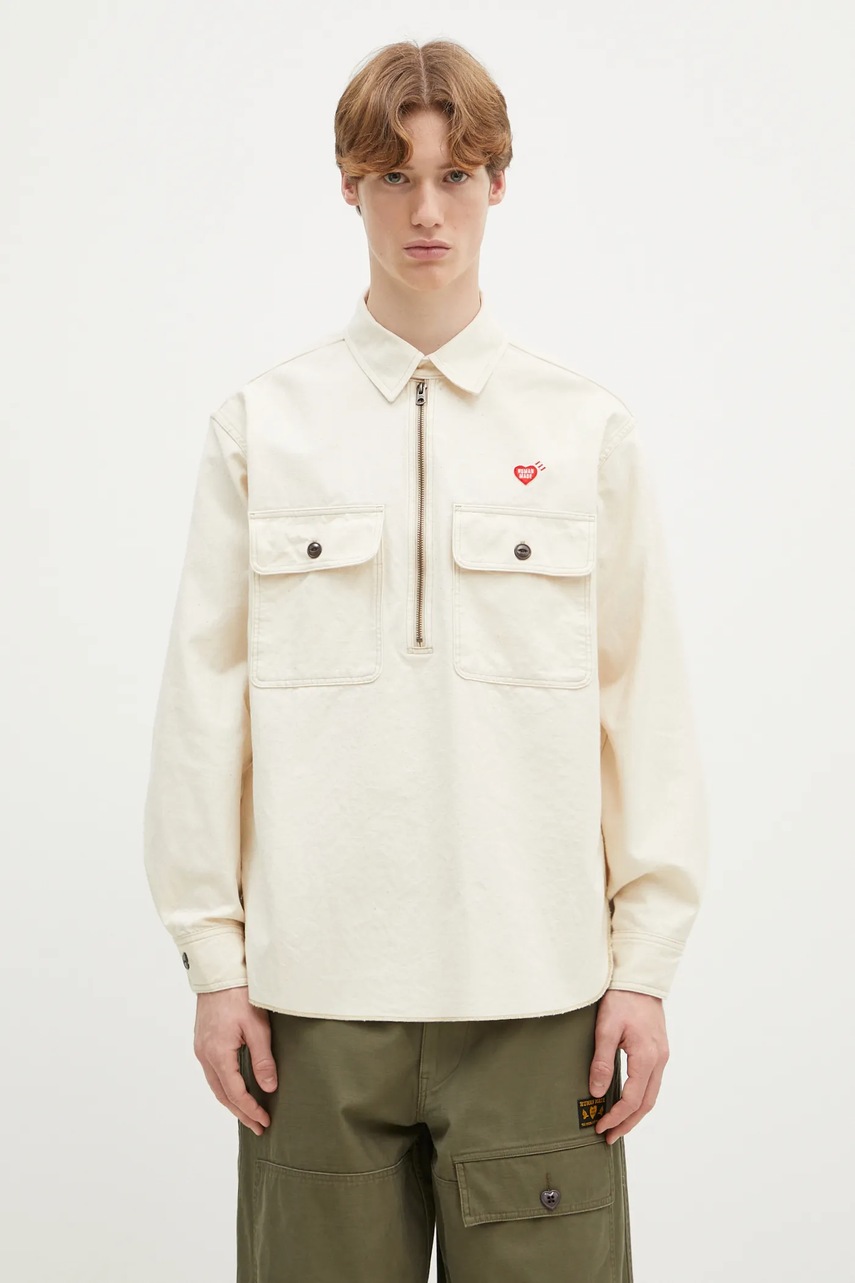 Human Made koszula bawełniana Zip-Up Work Shirt