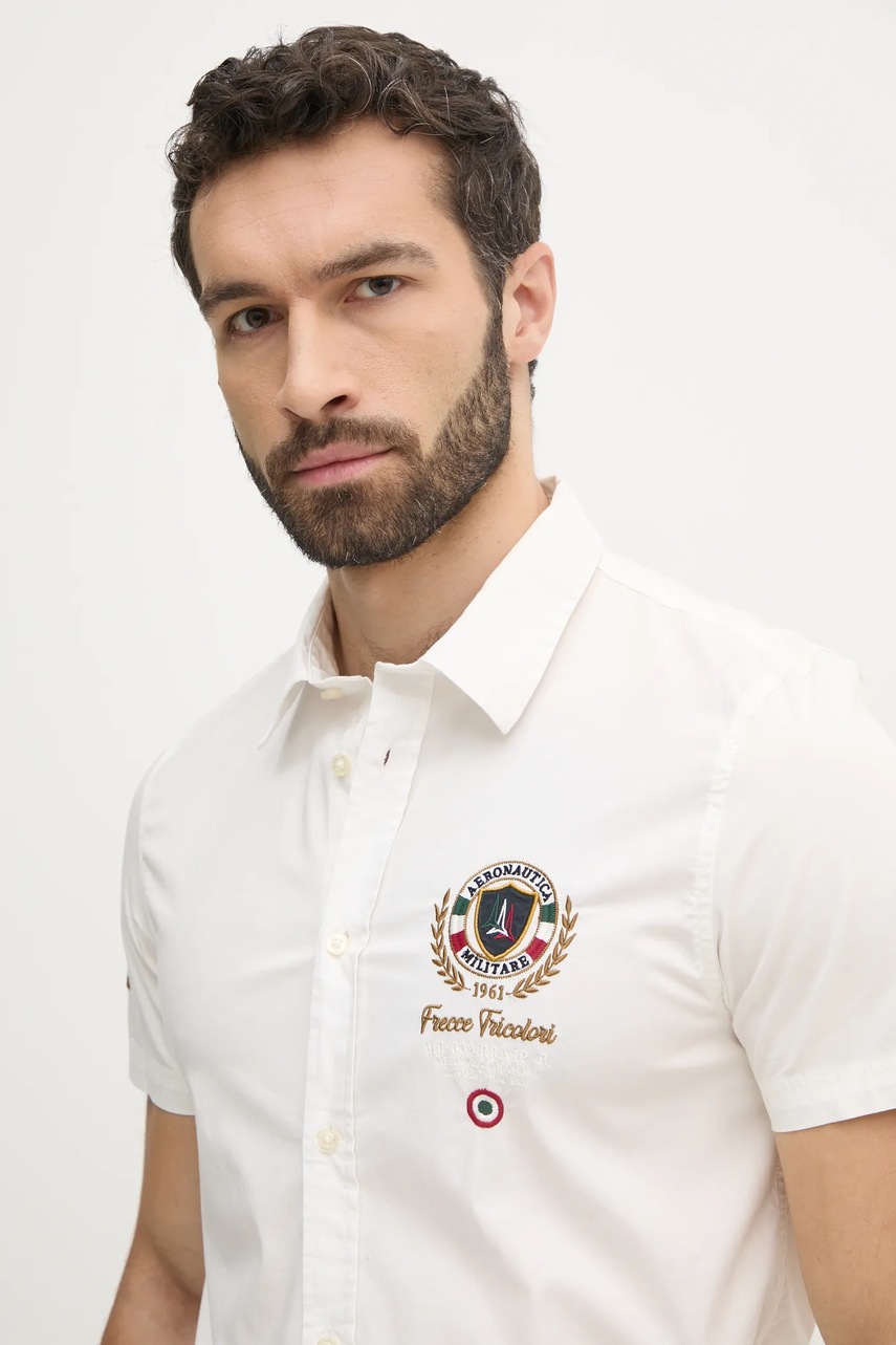 Πουκάμισο Aeronautica Militare χρώμα: μπεζ, CA1285CT3288 φωτογραφία
