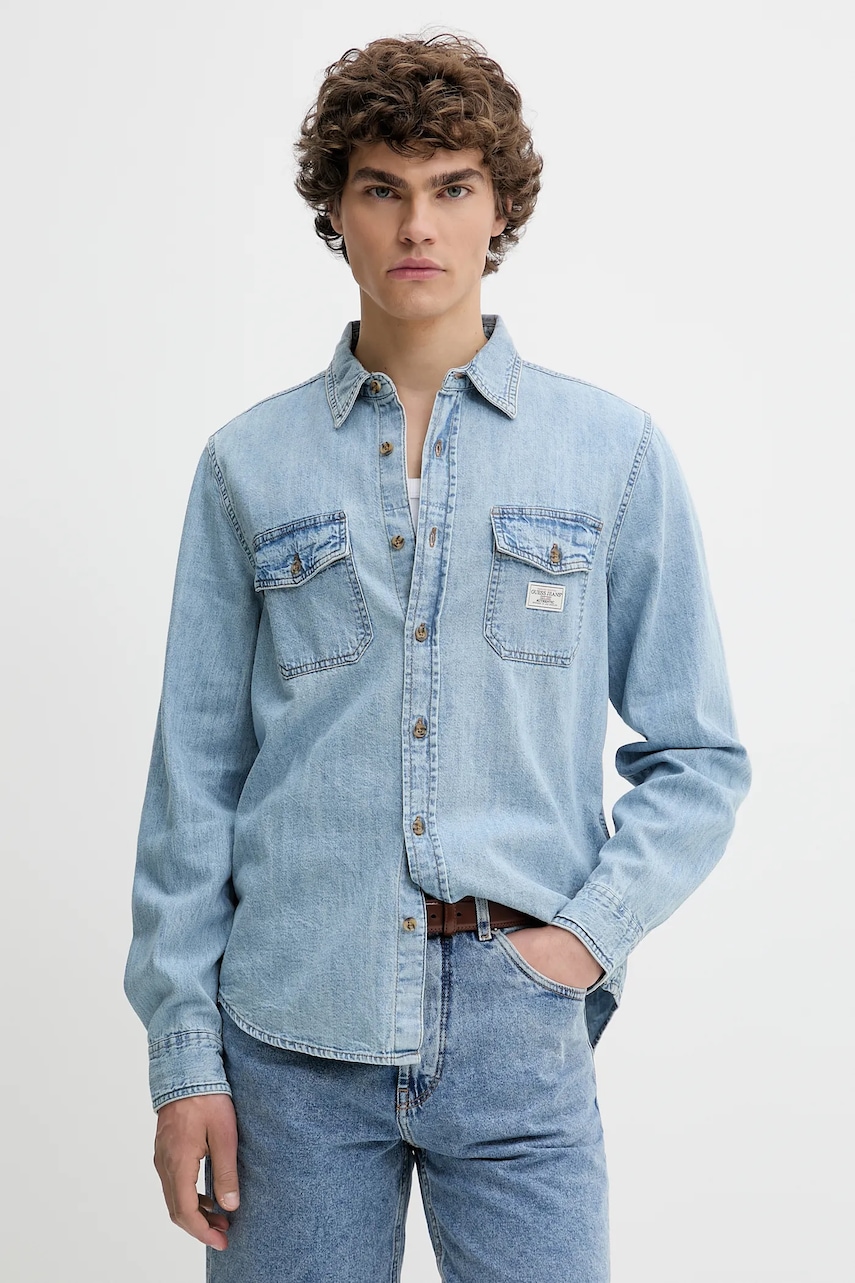 Βαμβακερό πουκάμισο Guess Jeans