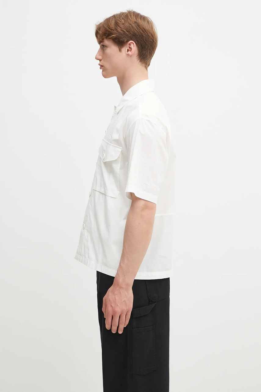 Хлопковая рубашка C.P. Company мужская цвет бежевый relaxed 18CMSH236A005328G Хлопковая рубашка C.P. Company мужская цвет бежевый relaxed 18CMSH236A005328G