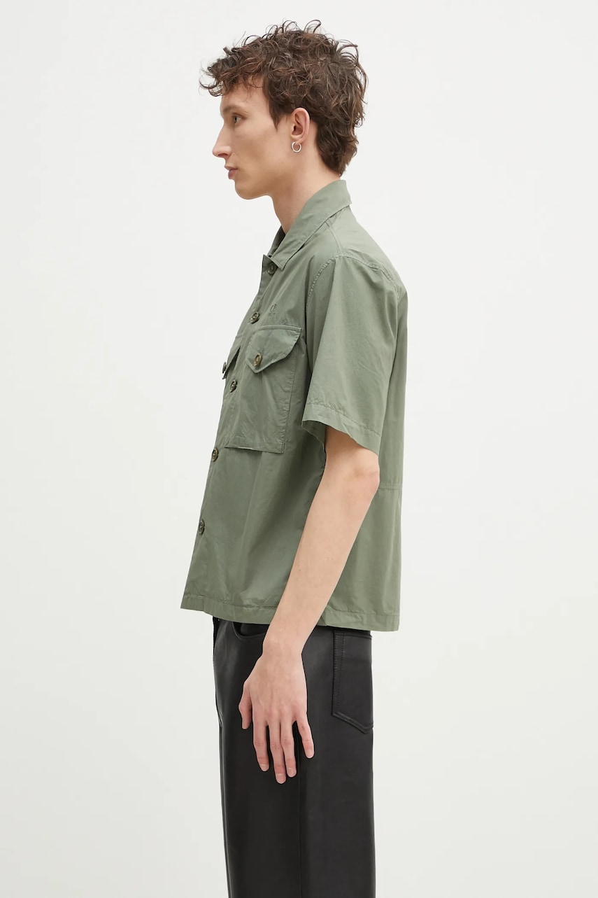 Хлопковая рубашка C.P. Company мужская цвет зелёный relaxed 18CMSH236A005328G Хлопковая рубашка C.P. Company мужская цвет зелёный relaxed 18CMSH236A005328G