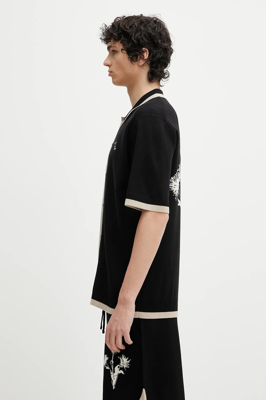 Рубашка Filling Pieces Gardener цвет чёрный relaxed классический воротник 91299851861