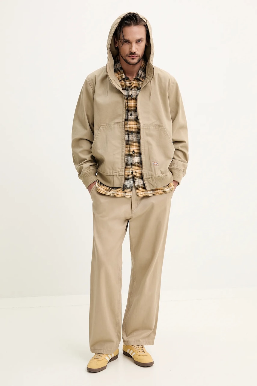 Хлопковая рубашка Dickies мужская цвет жёлтый regular классический воротник DK0A8653K411 Хлопковая рубашка Dickies мужская цвет жёлтый regular классический воротник DK0A8653K411