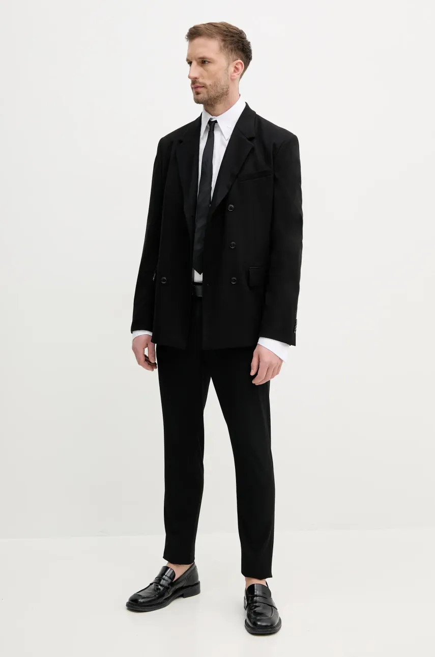 Хлопковая рубашка Karl Lagerfeld KL STUDIO мужская цвет белый regular классический воротник 552699.605422 Хлопковая рубашка Karl Lagerfeld KL STUDIO мужская цвет белый regular классический воротник 552699.605422