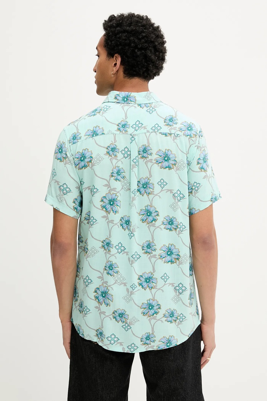 Рубашка Rip Curl цвет бирюзовый regular классический воротник 04NMSH