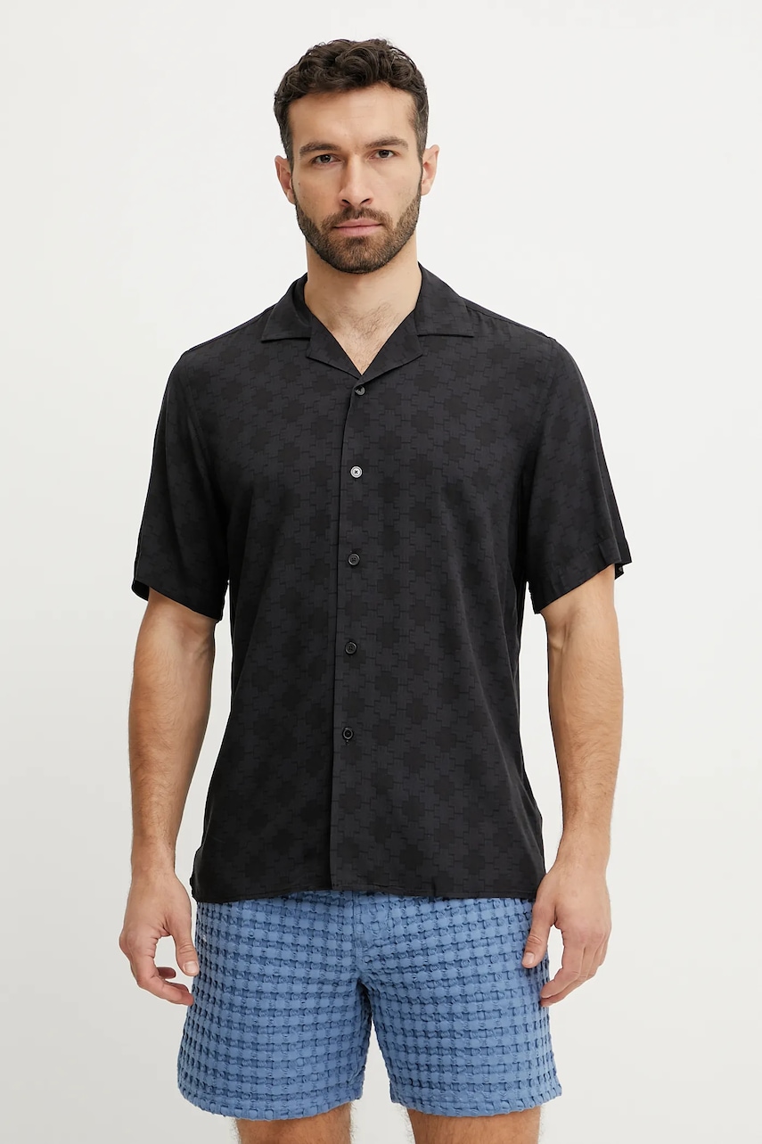 OAS camasa barbati, culoarea albastru marin, regular, 7005