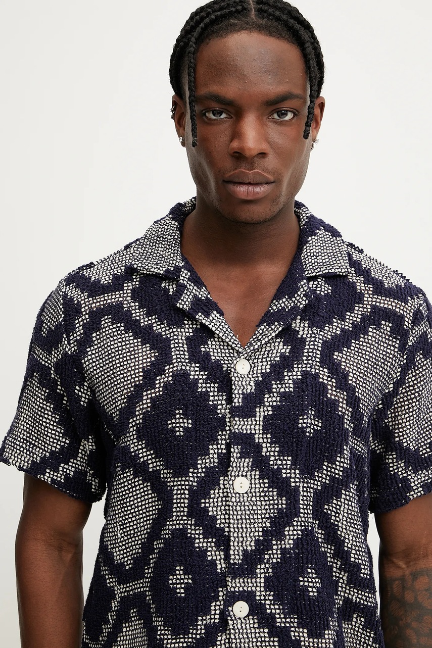 Πουκάμισο OAS χρώμα: ναυτικό μπλε, 7013 φωτογραφία