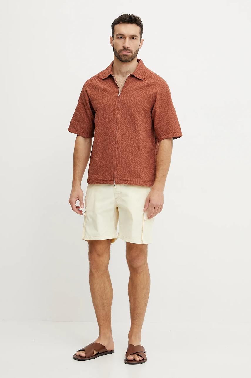 Хлопковая рубашка OAS цвет оранжевый regular 7060 Хлопковая рубашка OAS цвет оранжевый regular 7060