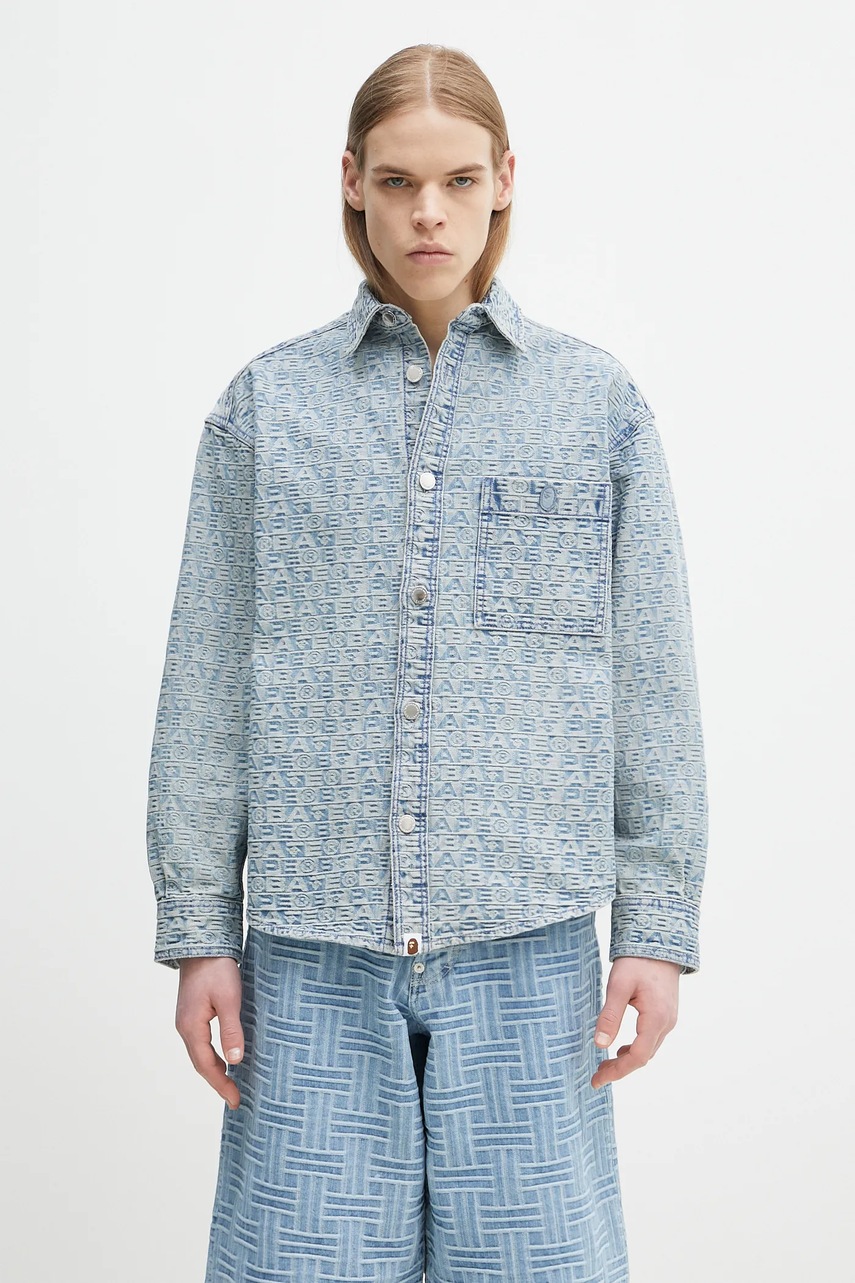 A Bathing Ape kurtka jeansowa Lux Sport Pattern Jacquard 10Oz Denim