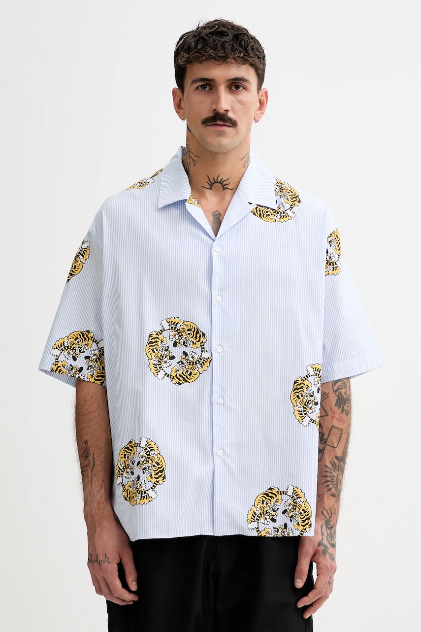 Kenzo cămașă din bumbac cu guler clasic, relaxed, FF55CH1309A5.64 Kenzo cămașă din bumbac cu guler clasic, relaxed, FF55CH1309A5.64