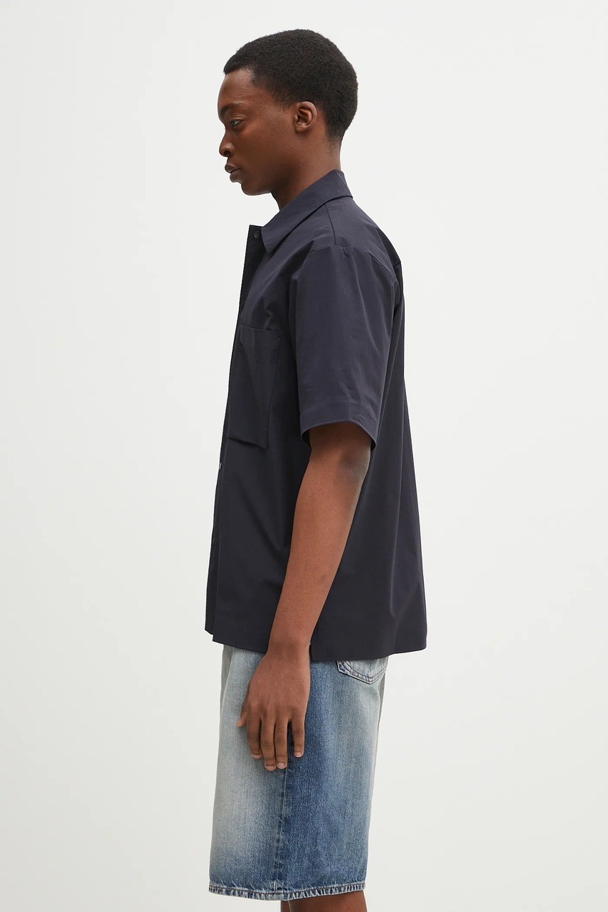 Рубашка Norse Projects Hermann Travel Light SS мужская цвет синий relaxed классический воротник N40.0824.7004