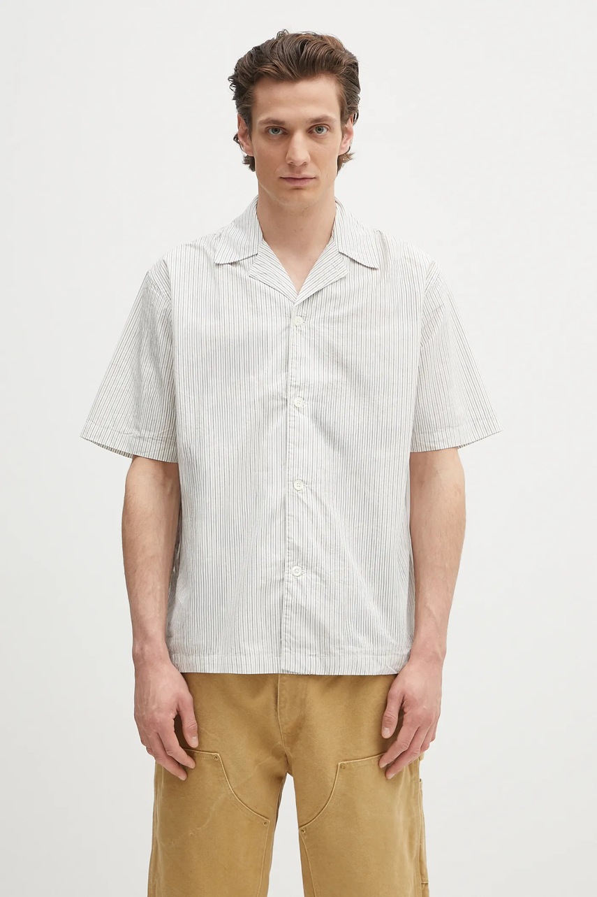 Norse Projects cămașă din bumbac Mads Poplin Stripe SS