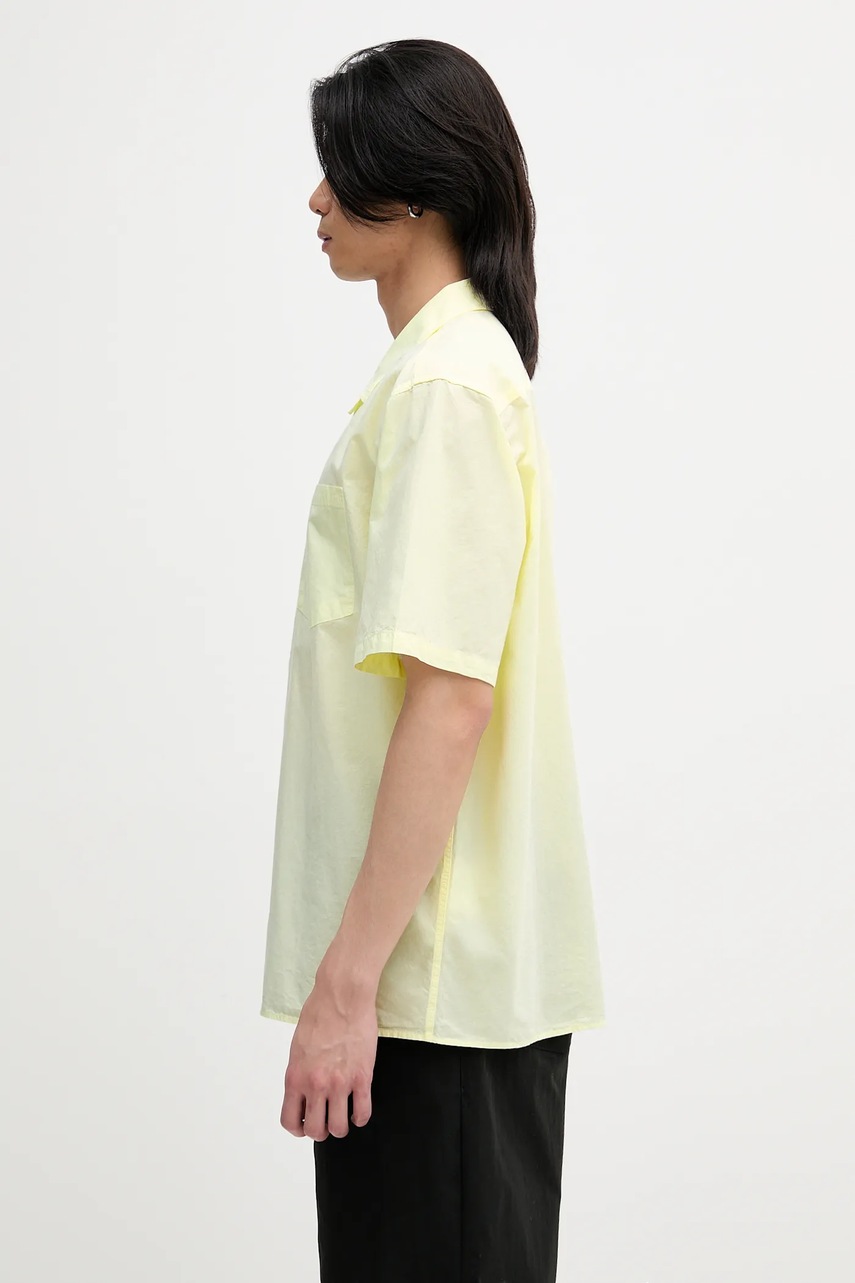 Πουκάμισο Norse Projects Carsten Cotton Tencel Shirt χρώμα: κίτρινο, N40.0579.3043 φωτογραφία
