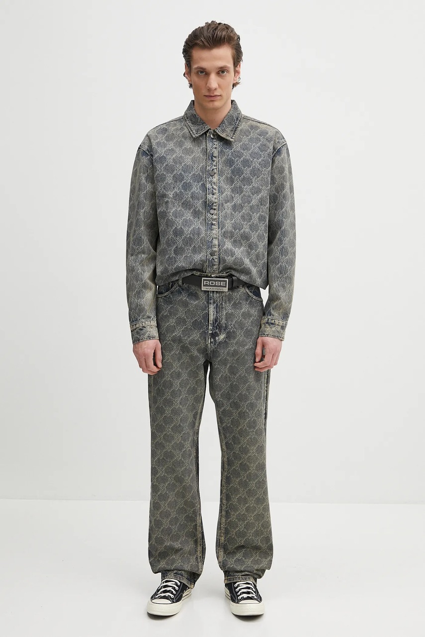 Βαμβακερό πουκάμισο Daily Paper Shield Laser Denim Shirt φωτογραφία